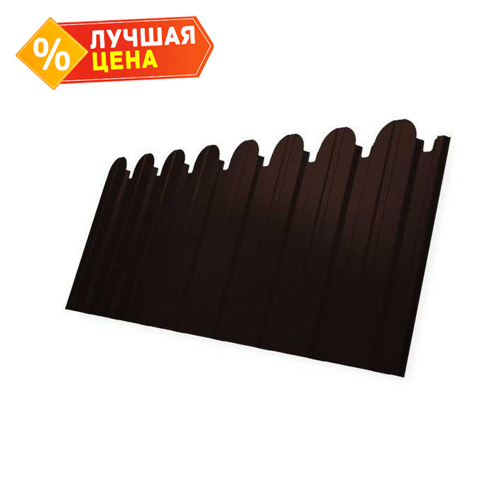 Профлист Grand Line фигурный C10A Drap TwinColor 0.45 мм RAL 8017 Шоколад