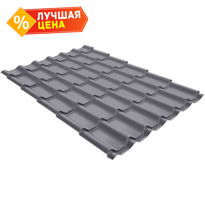 Металлочерепица Grand Line Classic (Классик) 0,5 GreenCoat Pural Matt BT RR 22 Серый