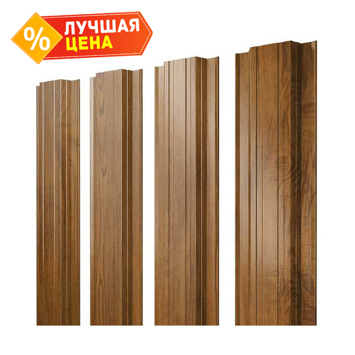 Штакетник Прямоугольный Grand Line 0,45 Print-double Elite Golden Wood Golden Wood