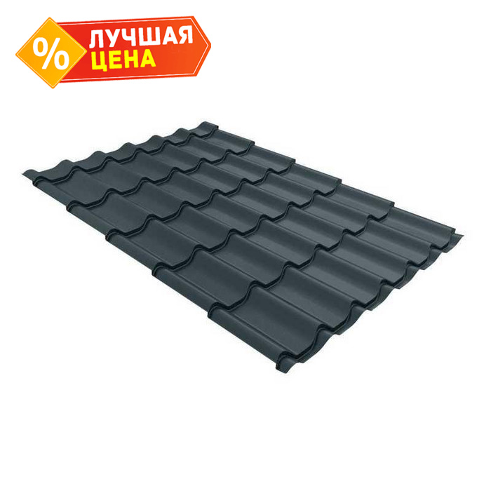 Металлочерепица Grand Line Classic (Классик) 0,5 Rooftop Matte RAL 7016 Антрацитово-серый