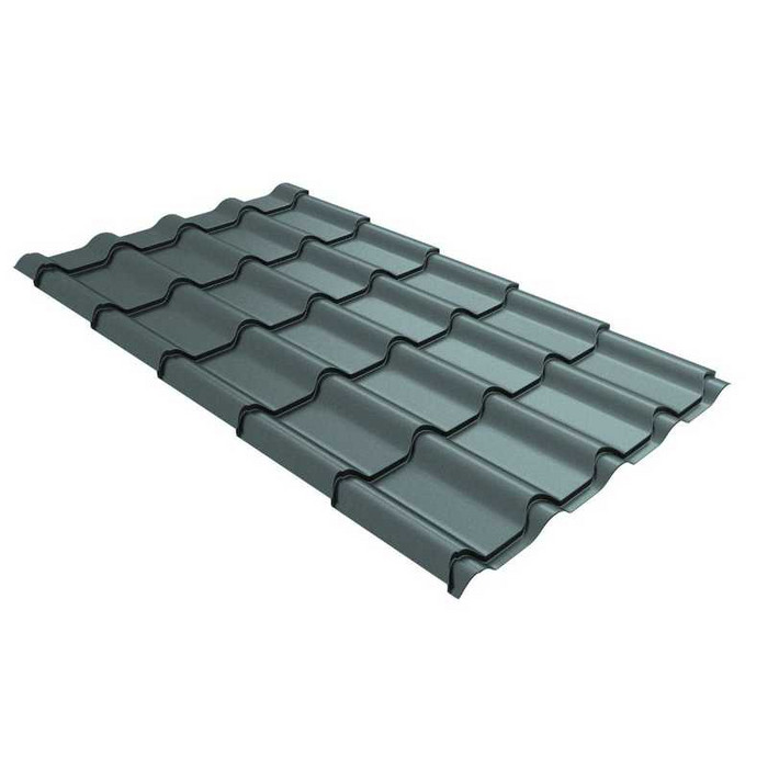 Металлочерепица Grand Line Kamea (Камея) 0,45 Полиэстер RAL 7005 Мышино-серый