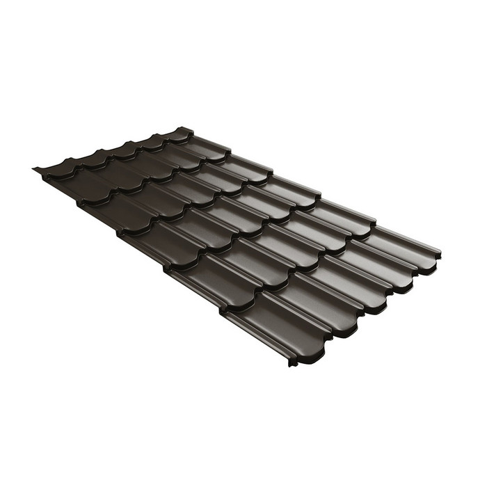 Металлочерепица Grand Line Kvinta plus (Квинта Плюс) 0,45 Drap ST RR 32 Темно-коричневый
